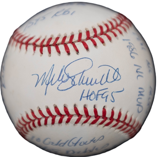 Mike Schmidt Signed & Inscribed ONL Limited Edition /1000 Stat Baseball (Third Party Guaranteed)