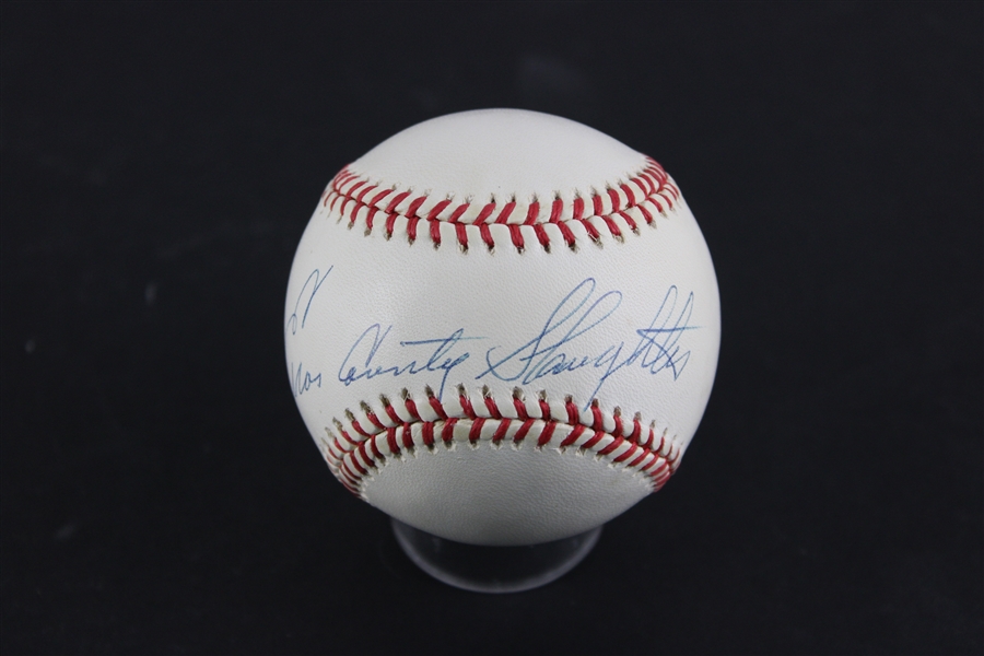  Enos Country Slaughter Signed ONL Baseball (Beckett/BAS)