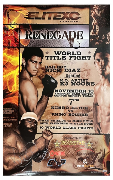 Kimbo Slice Signed Debut 24" x 36" EliteXC World Title Fight Poster (Beckett/BAS)