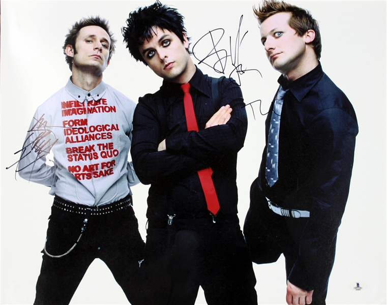 Green Day Group Signed 16" x 20" Color Photo (Beckett/BAS LOA)