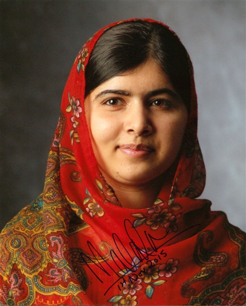 Malala Yousafzai Signed 8" x 10" Color Photo - Youngest Nobel Peace Prize Winner! (JSA LOA)