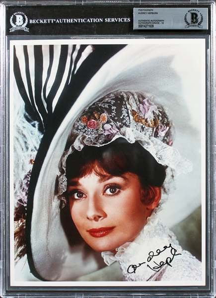 Audrey Hepburn Phenomenal Signed 8" x 10" Color Photo from "My Fair Lady" with GEM MINT 10 Autograph! (Beckett/BAS Encapsulated)