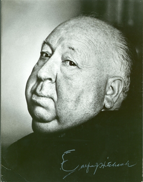 Alfred Hitchcock Exceptionally Fine Signed 10" x 13" Photo with Self-Portrait Sketch (Beckett/BAS LOA)