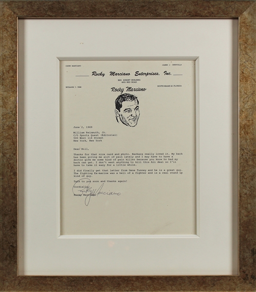 Rocky Marciano 1969 Signed Letter with Great Content RE: Ali Super Fight & Gene Tunney (PSA/DNA LOA)