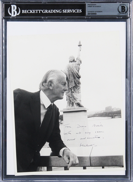 Hubert De Givenchy Authentic Signed 8" x 10" Black & White Photo (Beckett/BAS Encapsulated)