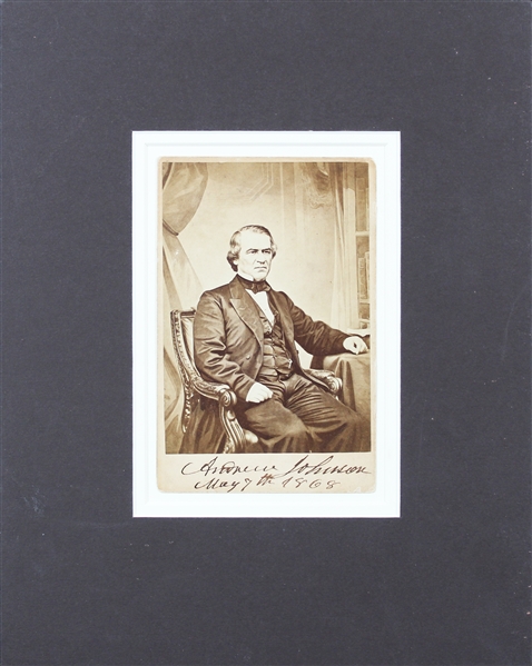 President Andrew Johnson ULTRA RARE Signed Cabinet Card Photograph with MINT 9 Autograph (Beckett/BAS LOA)