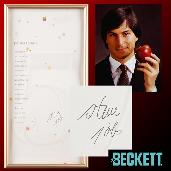 Steve Jobs RARE Signed Apple Employee 5-Year Service Award (Beckett/BAS LOA)