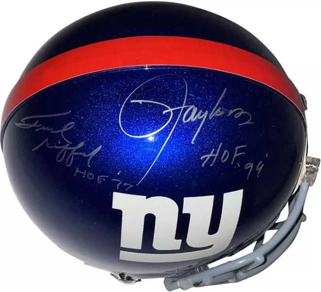 Lawrence Taylor & Frank Gifford Signed Full Size PROLINE Giants Helmet (Tristar)