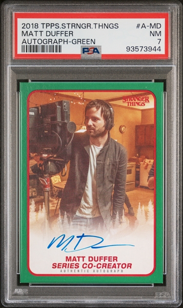 2018 Topps Stranger Things Season 1 Director/Creator Matt Duffer Signed Rookie Card /50  PSA 7 (PSA)