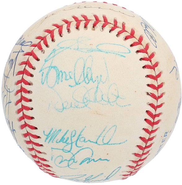 1998 World Series Champion New York Yankees Vintage Team Signed OAL Budig Baseball w/ Jeter, Rivera, Torre & Others (JSA)