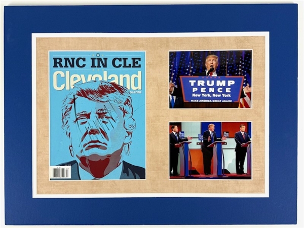 Donald Trump Signed Matted Magazine Display (JSA) 