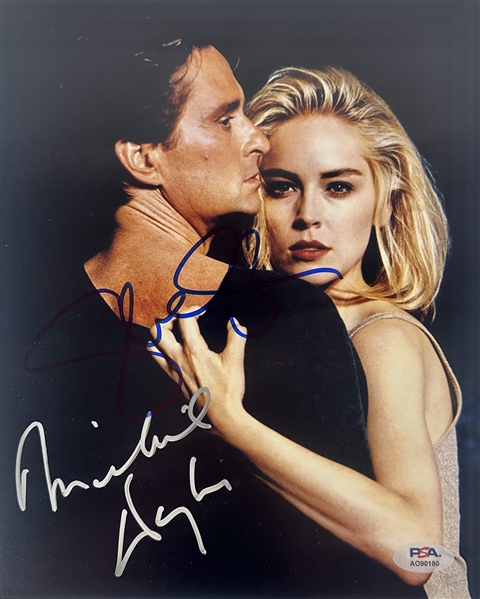 Basic Instinct: Michael Douglas & Sharon Stone Dual Signed 8" x 10" Color Photo (PSA/DNA)