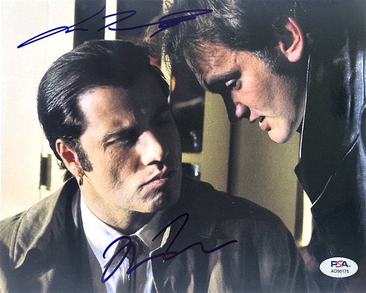 Pulp Fiction: John Travolta & Quentin Tarantino Signed 8" x 10" Color Photo