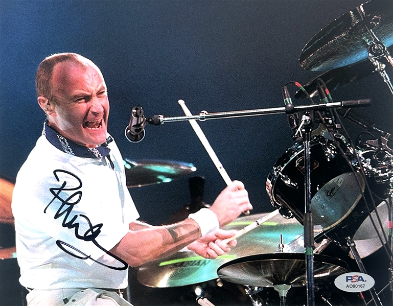 Phil Collins Signed 8" x 10" Color Concert Photograph (PSA/DNA)