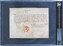 King Henry VIII Incredibly Rare Signed 1514 Royal Pay Order Document (Beckett/BAS Encapsulated)