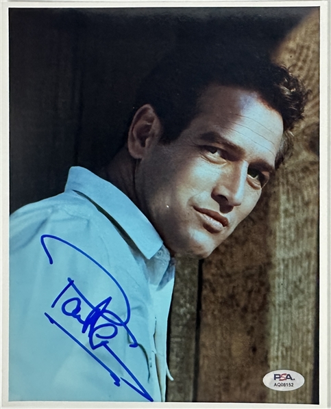 Paul Newman Superb Signed 8" x 10" Color Photograph (PSA/DNA LOA)