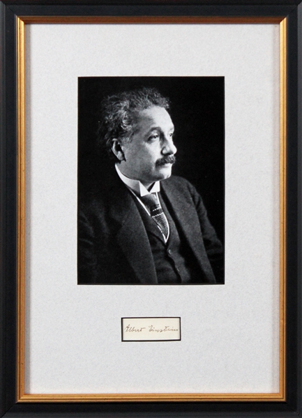 Albert Einstein Framed Display with Desirable Full Name Autograph Segment (Beckett/BAS LOA)