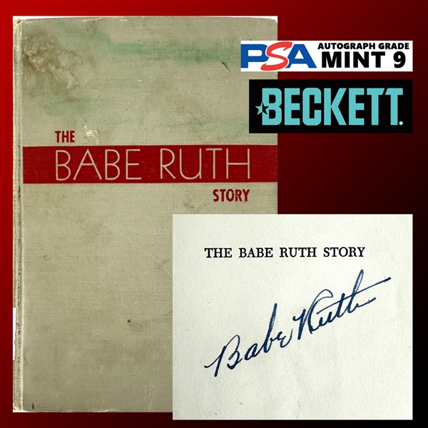 Babe Ruth Impressive Signed Hardcover First Edition "The Babe Ruth Story" Book with MINT 9 Autograph & Excellent Provenance! (PSA/DNA & Beckett/BAS LOAs)