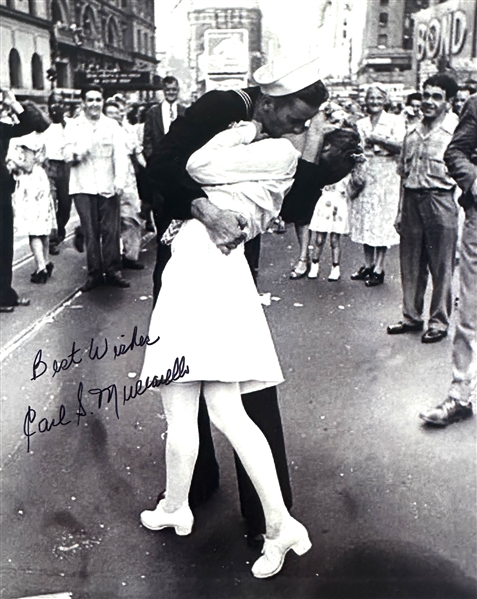 Carl Muscarello Signed 8" x 10" V-J Day in Times Square Photo (Third Party Guaranteed)