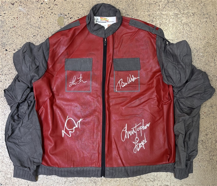 Back to the Future II Cast Signed Marty McFly Futuristic Bomber Jacket (Beckett/BAS)