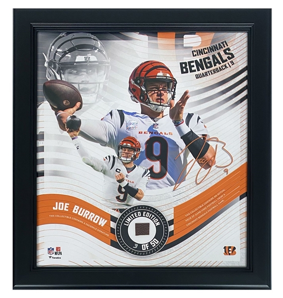 Joe Burrow Limited Edition Framed 15" x 17" Bengals Game Used Football Collage 