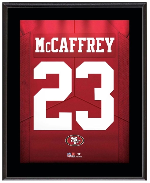 Christian McCaffrey 49ers 10.5" x 13" Jersey Style Number 23 Sublimated Plaque