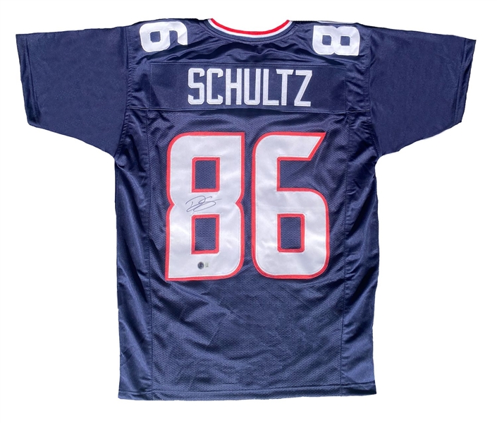 Dalton Schultz Signed Houston Texans Custom Blue Jersey (Beckett/BAS)