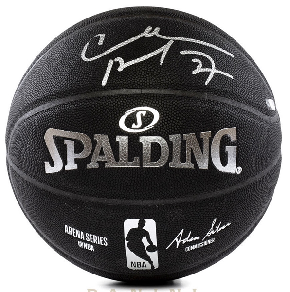 Charles Barkley Signed Replica Black Spalding Basketball (Panini)