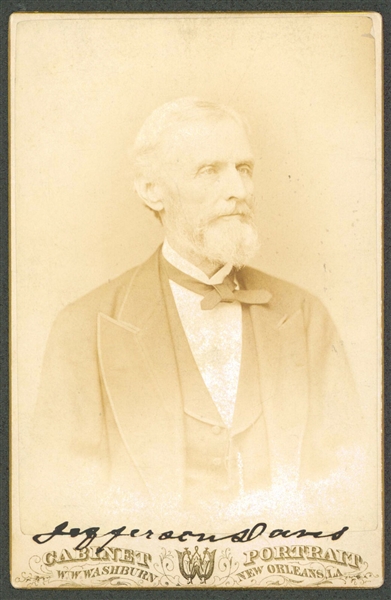 Civil War: Confederate President Jefferson Davis RARE Hand Signed Cabinet Photograph (JSA LOA)