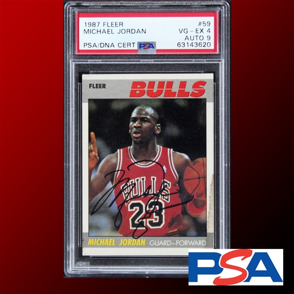 Michael Jordan Signed 1987 Fleer #59 Chicago Bulls Trading Card w/ Mint 9 Auto! (PSA/DNA Encapsulated)