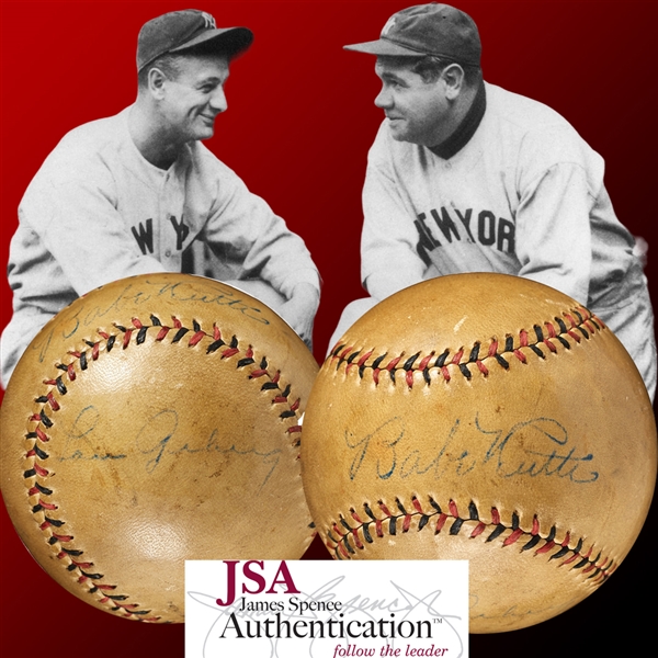 Babe Ruth & Lou Gehrig Dual-Signed Goldsmith & Sons Baseball (JSA LOA)