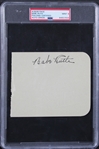 Babe Ruth Large & Impressive Signed 4" x 5" Album Page w/ PSA Mint 9 Grade! (PSA/DNA Encapsulated)