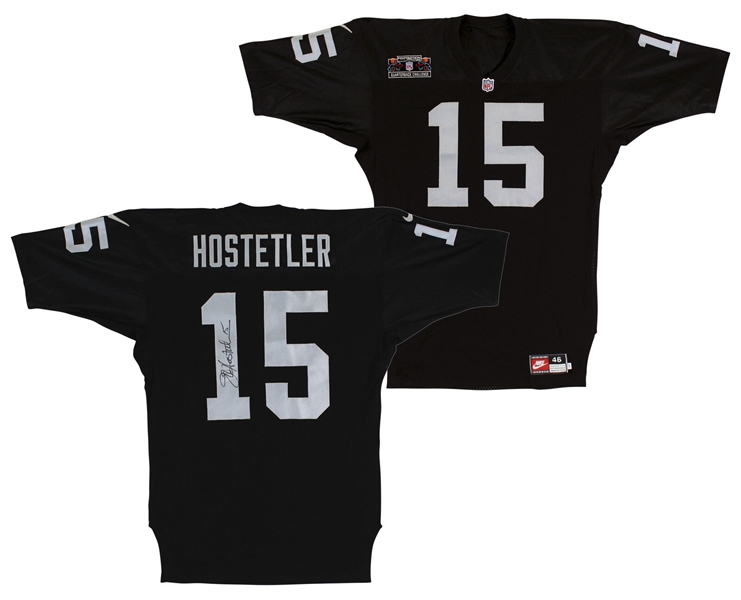 Jeff Hostetler Event Worn & Signed LA Raiders Jersey Gifted to Shaquille ONeal (Shaq LOA)