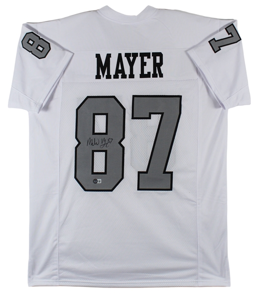 Michael Mayer Signed Raiders Road Style Replica Jersey (Beckett/BAS Witnessed)