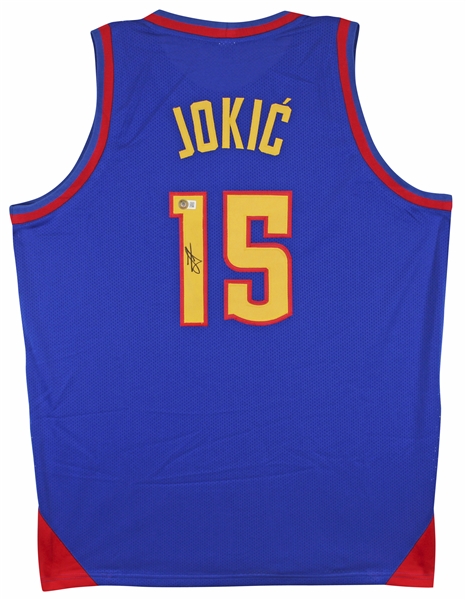 Nikola Jokic Signed Navy City Edition Pro Style Jersey (Beckett/BAS Witnessed)