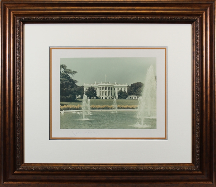 Jaqueline Kennedy Signed Large Format White House Photo in Framed Display (Beckett/BAS LOA)