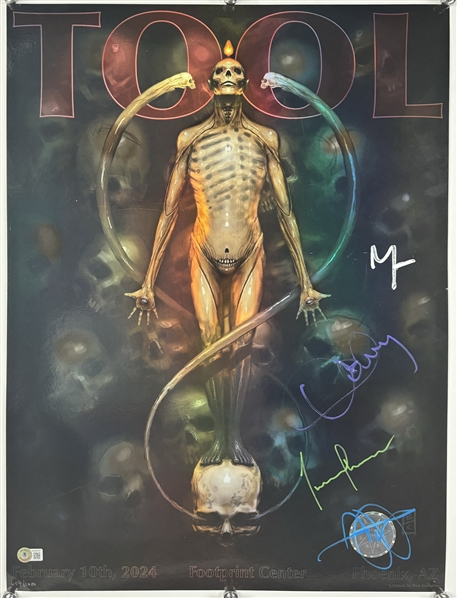 Tool Group Signed 18" x 24" Ltd. Ed. 2024 Concert Poster (4 Sigs)(Beckett/BAS)