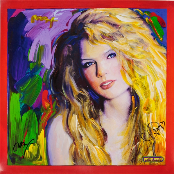 Taylor Swift & Artist Peter Max Signed 22" x 22" Poster (JSA LOA)