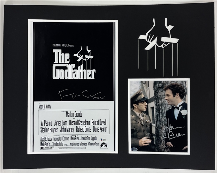 Godfather: James Caan & Francis Ford Coppola Signed Memorabilia in Matted Display (Beckett/BAS)(Third Party Guaranteed)