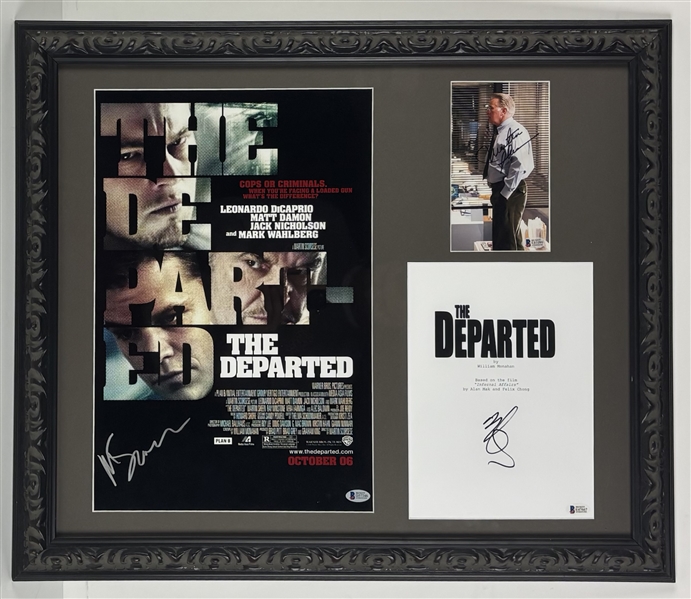 The Departed: Scorsese, Wahlberg, & Sheen Signed Memorabilia in Framed Display (Beckett/BAS)