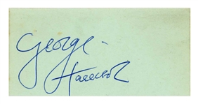 The Beatles: George Harrison 1963 Signed Page (Tracks LTD)(Beckett/BAS)