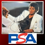 Michael Jackson Signed 11"  x 14" Thriller Photograph (PSA/DNA LOA)