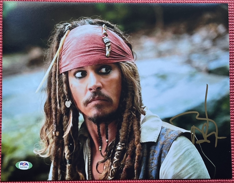 Johnny Depp Signed 11" x 14" Pirates of the Caribbean Photo (PSA/DNA)