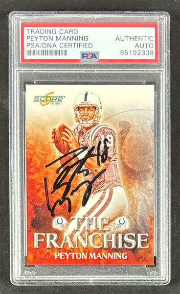 2008 Score #F-25 TC Peyton Manning Signed (PSA Encapsulated)