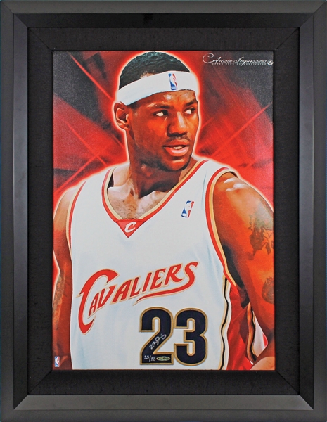 LeBron James Signed Limited Edition 20.5" x 27" Canvas Display - Numbered 23/23! (UDA)