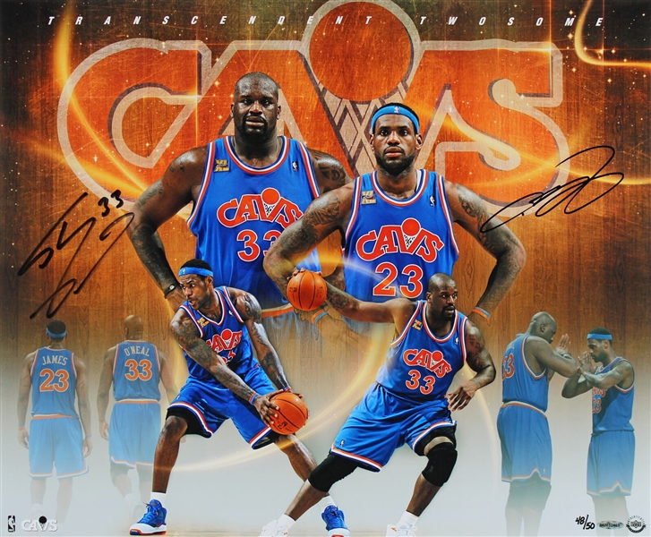 Lebron James & Shaquille ONeal Dual Signed 20" x 24" Limited Edition Color Photograph (UDA COA)