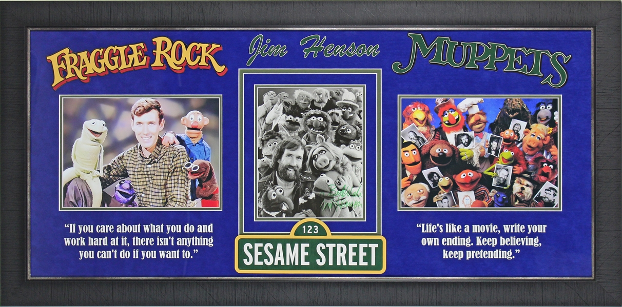 Jim Henson Signed 8x10 Photo in Custom Framed Muppets Display (PSA/DNA)