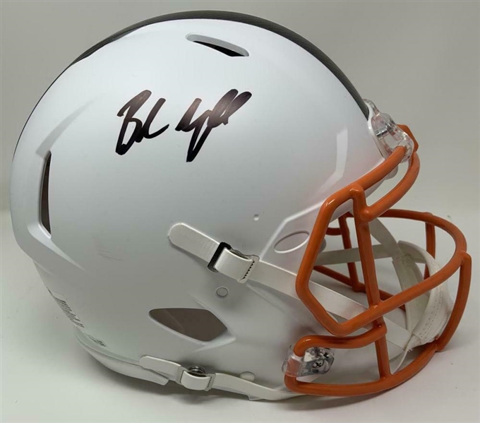 Baker Mayfield Signed Cleveland Browns White Matte Speed Authentic Helmet (Fanatics)