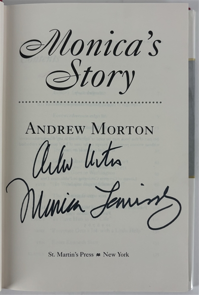 Monica Lewinsky & Andrew Morton Signed "Monicas Story" Hardcover Book (Third Party Guaranteed)