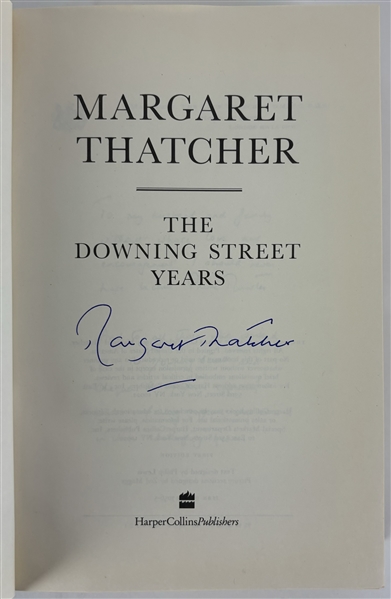 Margaret Thatcher Signed "The Downing Street Years" Hardcover Book (Third Party Guaranteed)